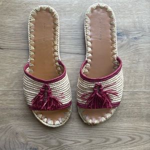 Carrie Forbes Woven Tassel Sandals